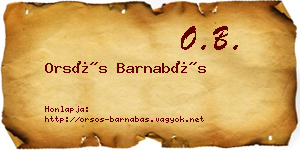 Orsós Barnabás névjegykártya