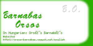 barnabas orsos business card